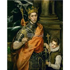 Картина на холсте по фото Модульные картины Печать портретов на холсте Св Людовик, король Франции и паж