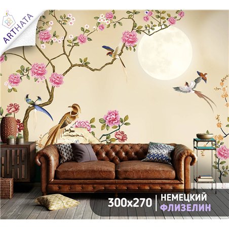 Фотообои для интерьера - 300х270см из 3х полос. Обои для стен, оформление спальни, детской комнаты, кухни, гостинной.