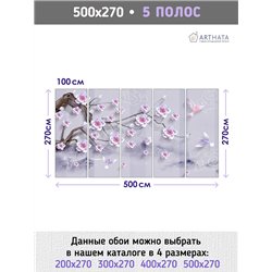 Фотообои для интерьера - 500х270см из 5и полос. Обои для стен, оформление спальни, детской комнаты, кухни, гостинной.