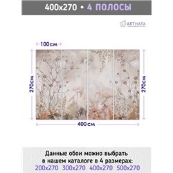 Фотообои для интерьера - 400х270см из 4х полос. Обои для стен, оформление спальни, детской комнаты, кухни, гостинной.