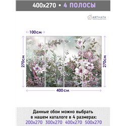 Фотообои для интерьера - 400х270см из 4х полос. Обои для стен, оформление спальни, детской комнаты, кухни, гостинной.
