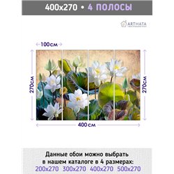 Фотообои для интерьера - 400х270см из 4х полос. Обои для стен, оформление спальни, детской комнаты, кухни, гостинной.