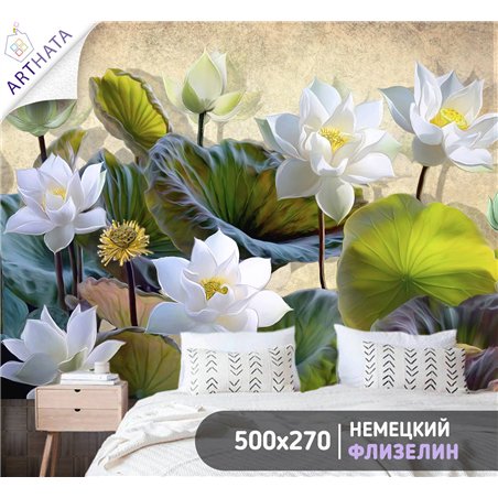Фотообои для интерьера - 500х270см из 5и полос. Обои для стен, оформление спальни, детской комнаты, кухни, гостинной.
