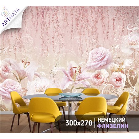 Фотообои для интерьера - 300х270см из 3х полос. Обои для стен, оформление спальни, детской комнаты, кухни, гостинной.