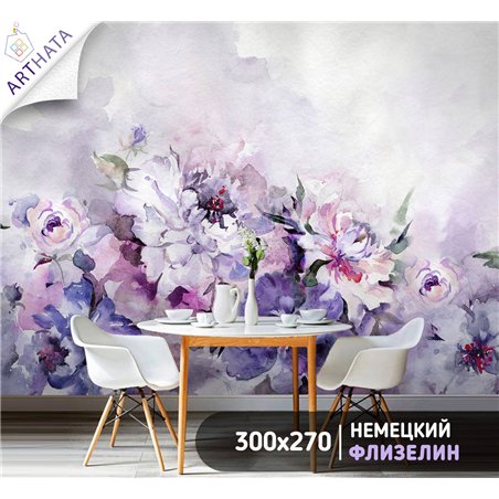 Фотообои для интерьера - 300х270см из 3х полос. Обои для стен, оформление спальни, детской комнаты, кухни, гостинной.