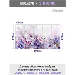 Фотообои для интерьера - 500х270см из 5и полос. Обои для стен, оформление спальни, детской комнаты, кухни, гостинной.