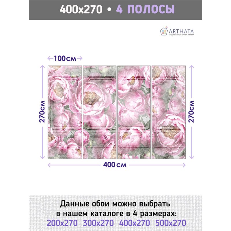 Фотообои для интерьера - 400х270см из 4х полос. Обои для стен, оформление спальни, детской комнаты, кухни, гостинной.