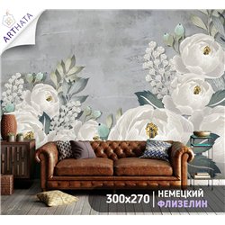 Фотообои для интерьера - 300х270см из 3х полос. Обои для стен, оформление спальни, детской комнаты, кухни, гостинной.