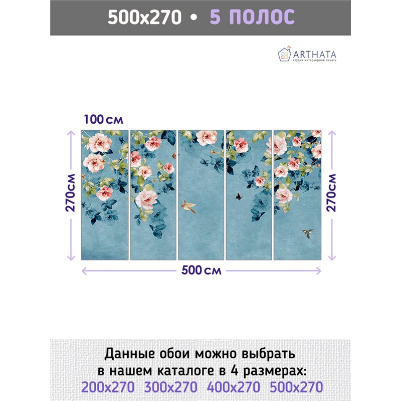Фотообои для интерьера - 500х270см из 5и полос. Обои для стен, оформление спальни, детской комнаты, кухни, гостинной.
