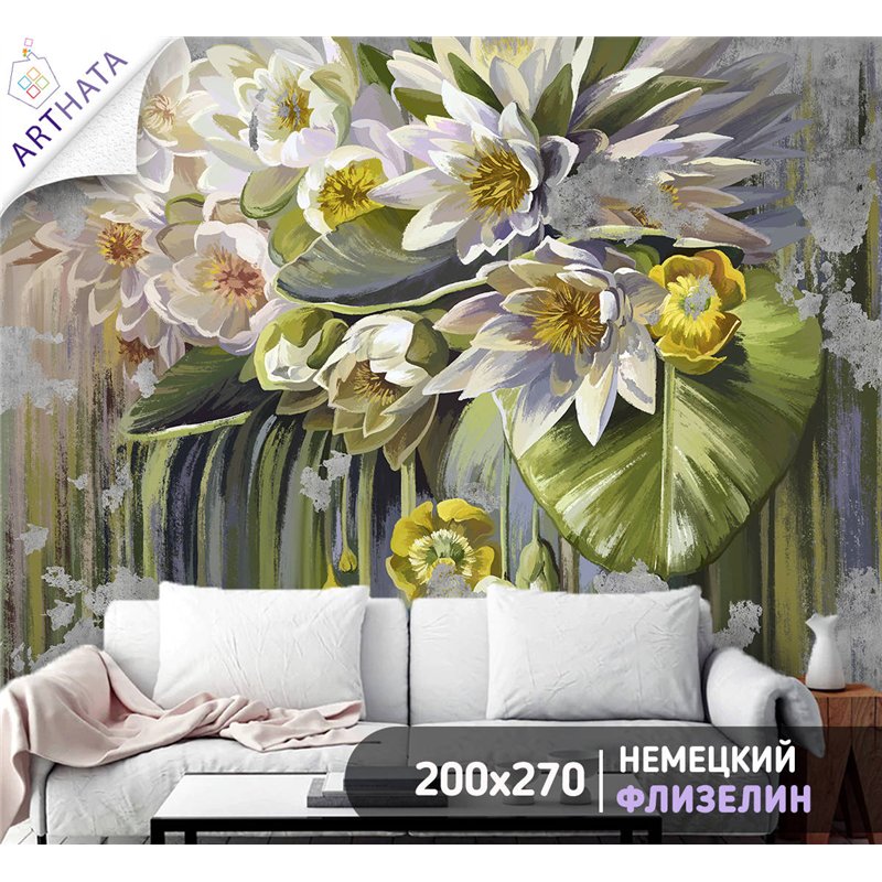 Фотообои для интерьера - 200х270см из 2х полос. Обои для стен, оформление спальни, детской комнаты, кухни, гостинной.