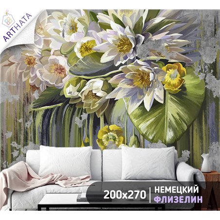 Фотообои для интерьера - 200х270см из 2х полос. Обои для стен, оформление спальни, детской комнаты, кухни, гостинной.