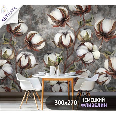 Фотообои для интерьера - 300х270см из 3х полос. Обои для стен, оформление спальни, детской комнаты, кухни, гостинной.