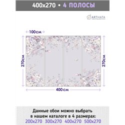 Фотообои для интерьера - 400х270см из 4х полос. Обои для стен, оформление спальни, детской комнаты, кухни, гостинной.