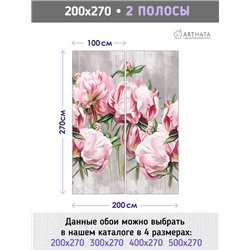 Фотообои для интерьера - 200х270см из 2х полос. Обои для стен, оформление спальни, детской комнаты, кухни, гостинной.