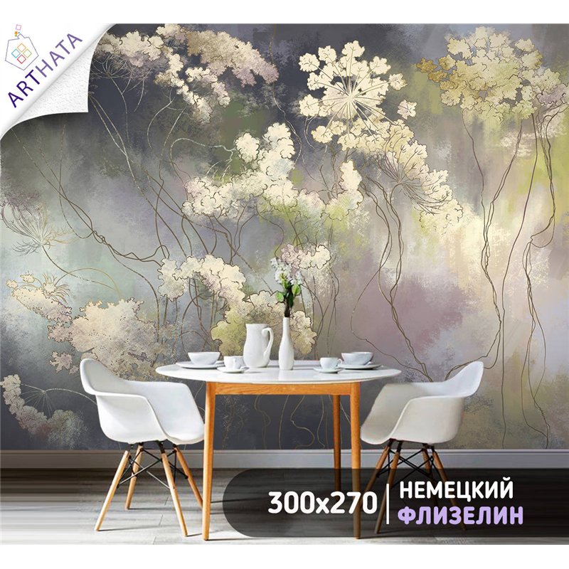 Фотообои для интерьера - 300х270см из 3х полос. Обои для стен, оформление спальни, детской комнаты, кухни, гостинной.