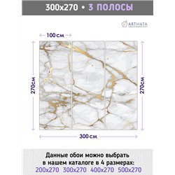 Фотообои для интерьера - 300х270см из 3х полос. Обои для стен, оформление спальни, детской комнаты, кухни, гостинной.