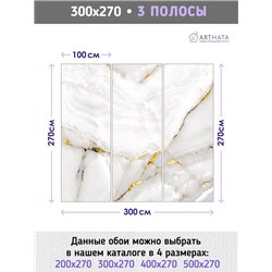 Фотообои для интерьера - 300х270см из 3х полос. Обои для стен, оформление спальни, детской комнаты, кухни, гостинной.