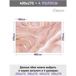 Фотообои для интерьера - 400х270см из 4х полос. Обои для стен, оформление спальни, детской комнаты, кухни, гостинной.