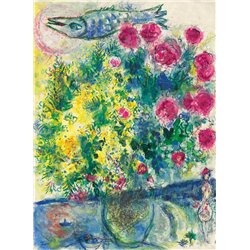 Розы и мимоза