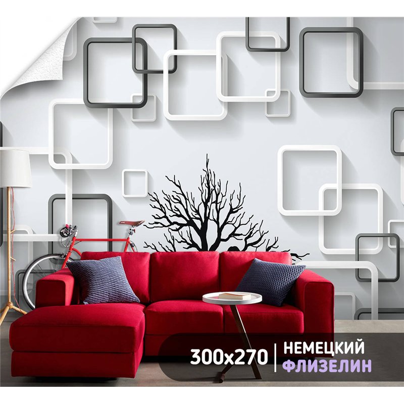 Фотообои для интерьера - 300х270см из 3х полос. Обои для стен, оформление спальни, детской комнаты, кухни, гостинной.