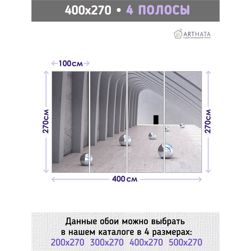 Фотообои для интерьера - 400х270см из 4х полос. Обои для стен, оформление спальни, детской комнаты, кухни, гостинной.