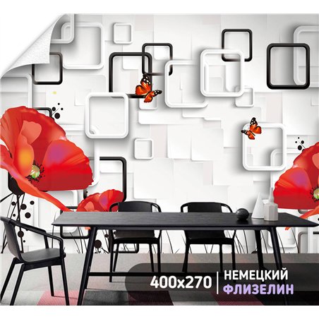 Фотообои для интерьера - 400х270см из 4х полос. Обои для стен, оформление спальни, детской комнаты, кухни, гостинной.