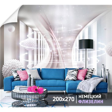 Фотообои для интерьера - 200х270см из 2х полос. Обои для стен, оформление спальни, детской комнаты, кухни, гостинной.