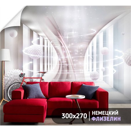 Фотообои для интерьера - 300х270см из 3х полос. Обои для стен, оформление спальни, детской комнаты, кухни, гостинной.