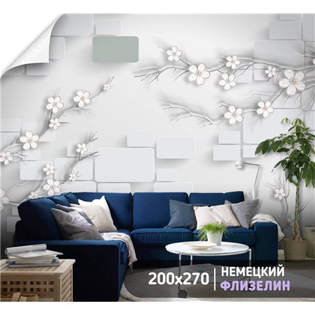 Фотообои для интерьера - 200х270см из 2х полос. Обои для стен, оформление спальни, детской комнаты, кухни, гостинной.