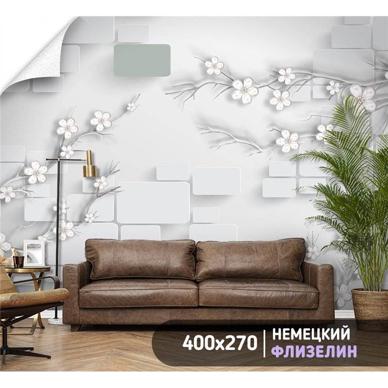 Фотообои для интерьера - 400х270см из 4х полос. Обои для стен, оформление спальни, детской комнаты, кухни, гостинной.