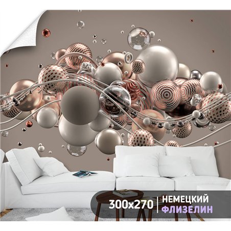 Фотообои для интерьера - 300х270см из 3х полос. Обои для стен, оформление спальни, детской комнаты, кухни, гостинной.