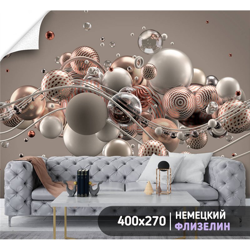 Фотообои для интерьера - 400х270см из 4х полос. Обои для стен, оформление спальни, детской комнаты, кухни, гостинной.