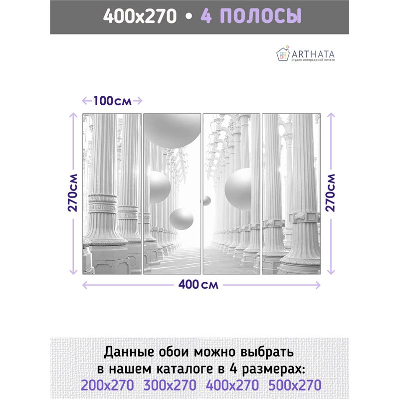 Фотообои для интерьера - 400х270см из 4х полос. Обои для стен, оформление спальни, детской комнаты, кухни, гостинной.