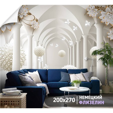 Фотообои для интерьера - 200х270см из 2х полос. Обои для стен, оформление спальни, детской комнаты, кухни, гостинной.