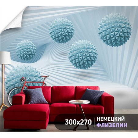 Фотообои для интерьера - 300х270см из 3х полос. Обои для стен, оформление спальни, детской комнаты, кухни, гостинной.