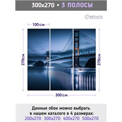 Фотообои для интерьера - 300х270см из 3х полос. Обои для стен, оформление спальни, детской комнаты, кухни, гостинной.