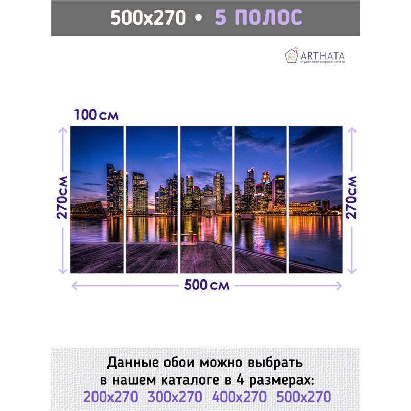 Фотообои для спальни ночной город 500 интерьерные