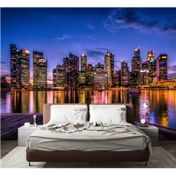 Фотообои для спальни ночной город 500 интерьерные