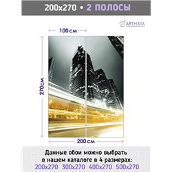 Фотообои для кухни моющиеся ночной город 200х270 см флизелиновые с виниловым покрытием