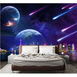 Фотообои ночной город космос 500х270 см для коридора