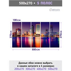 Фотообои на стену ночной город 500х270 см для оформления стен в коридоре
