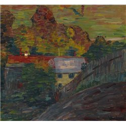 Пейзаж с красной крышей, Вассербург - Модульная картины, Репродукции, Декоративные панно, Декор стен