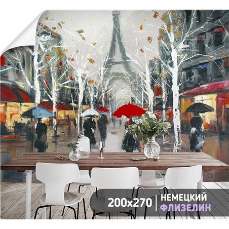 Фотообои Париж арт 200х270 см для декорирования стен в зале