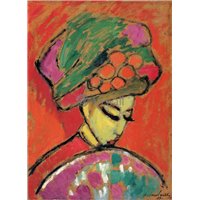 Портреты картины репродукции на заказ - Молодая девушка в шляпе с цветами