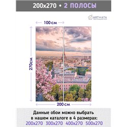 Фотообои в детскую Париж эйфелева башня 200х270 см флизелиновые с виниловым покрытием