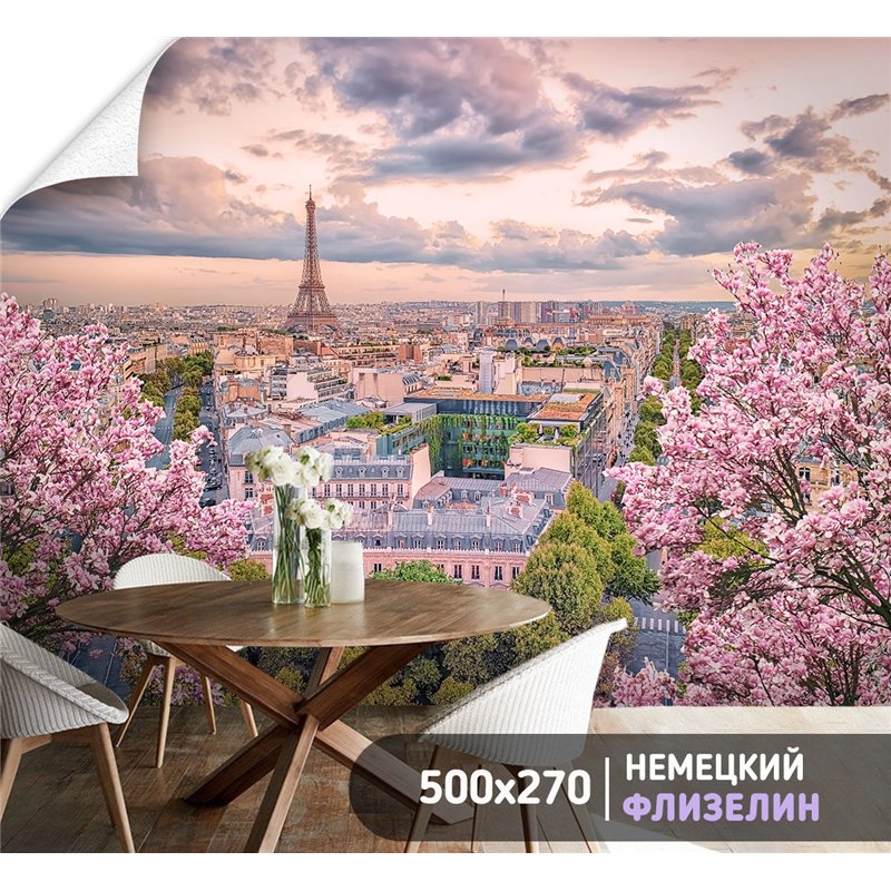 Фотообои в детскую Париж эйфелева башня 500х270 см в игровую