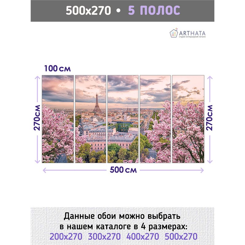 Фотообои в детскую Париж эйфелева башня 500х270 см в игровую