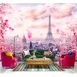 Фотообои для зала Париж эйфелева башня 200х270 см флизелиновые с виниловым покрытием