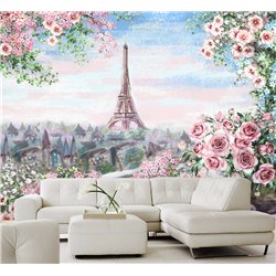 Фотообои для кухни Эйфелева башня 400х270 см моющиеся