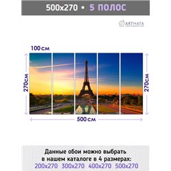 Фотообои Париж эйфелева башня 500х270 см для коридора